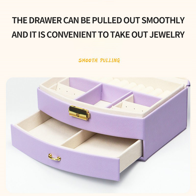 jewelry box Semi-circular double-layer small jewelry storage box