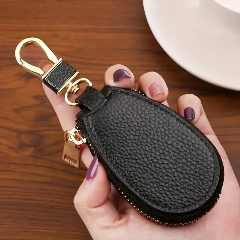 1PCS Leather Zipper Key Wallet Keychain Multifunctional Mini Purse Key Holder Case 250714
