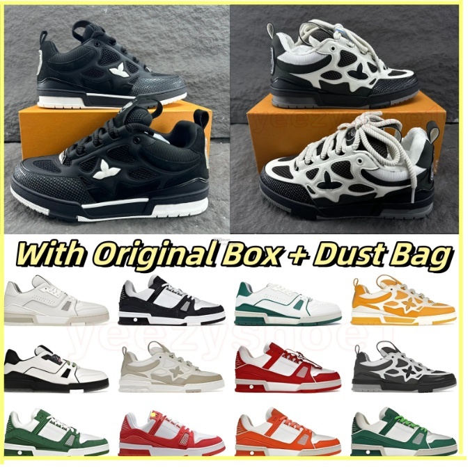 Skate Shoes Designer Trainers High Quality Men and Women Sneakers Casual Fashion Running Lace-up Low-top Sports Breathable Black White With Box 3ea