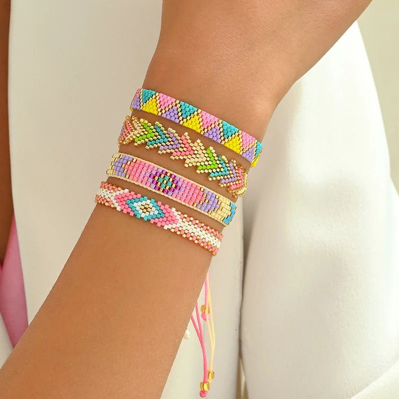 4Pcs/Set Miyuki Beads Bracelet Couple Bracelets Set Gift Lovers Jewelry Handmade Loom Woven Jewellery Wide Pulseras 250712