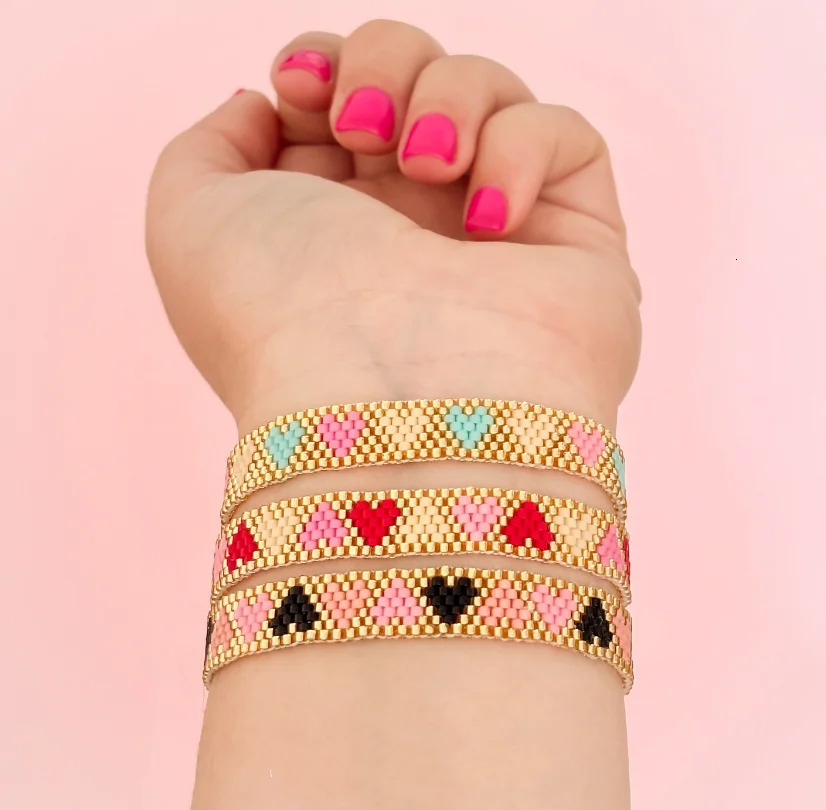 Miyuki Bead Bracelet Boho Style Woven Adjustable For Women Jewelry Heart Ladies Accessory Birthday Gifts Party 250712