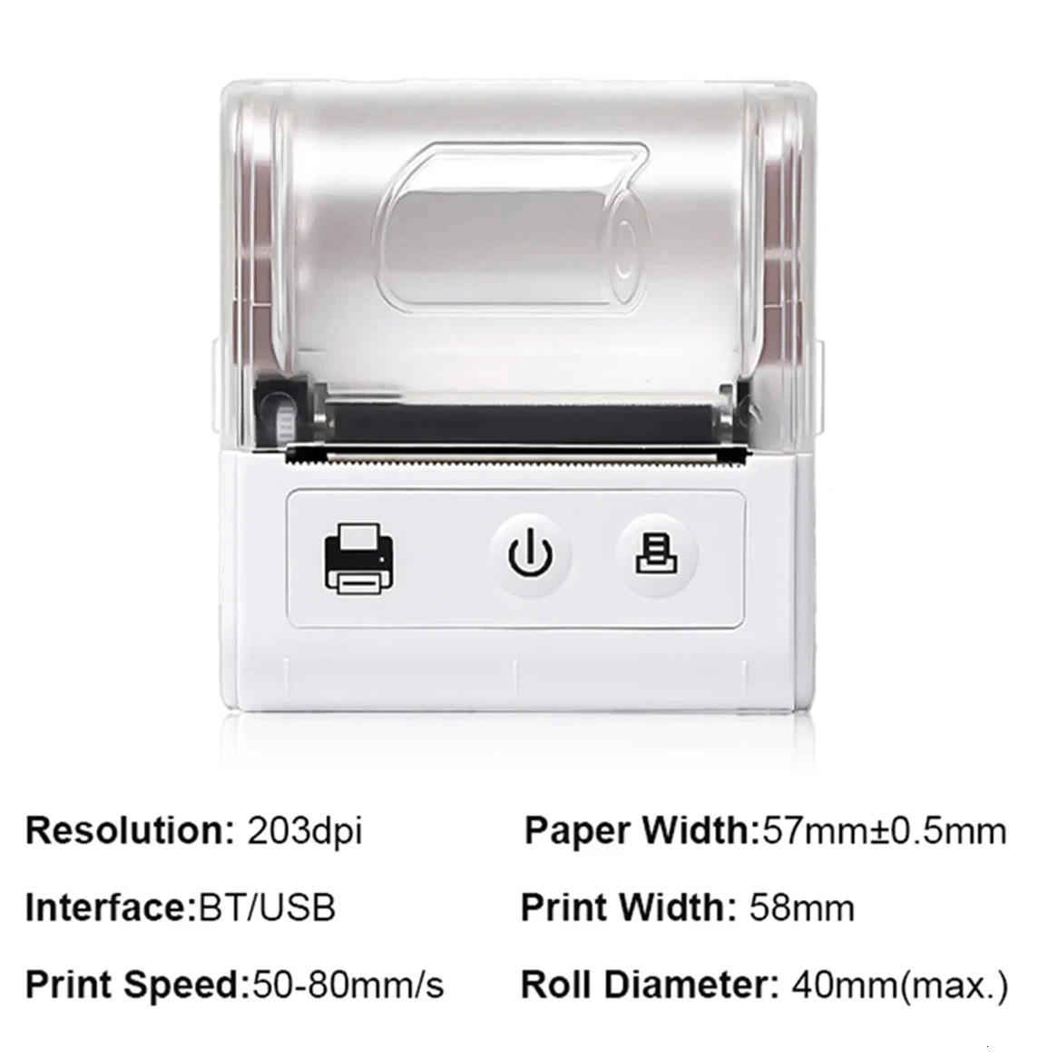 58MM Mini Pocket Thermal Receipt Printer Mobile Portable Ticket Bill Wireless Bluetooth USB Thermal POS Printer PC Android IOS 250715