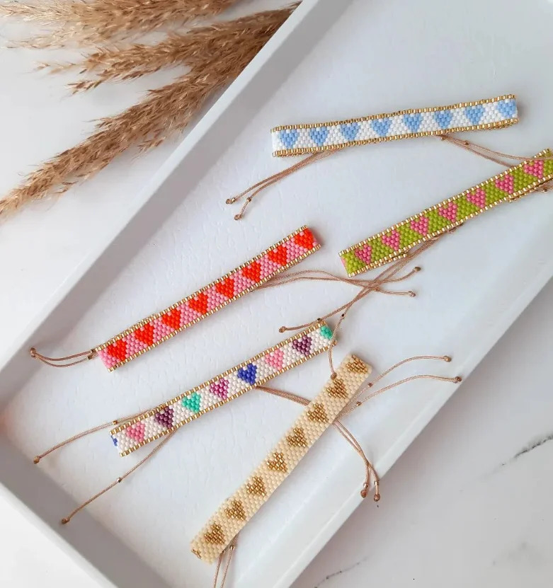 Miyuki Bead Bracelet Boho Style Woven Adjustable For Women Jewelry Heart Ladies Accessory Birthday Gifts Party 250712