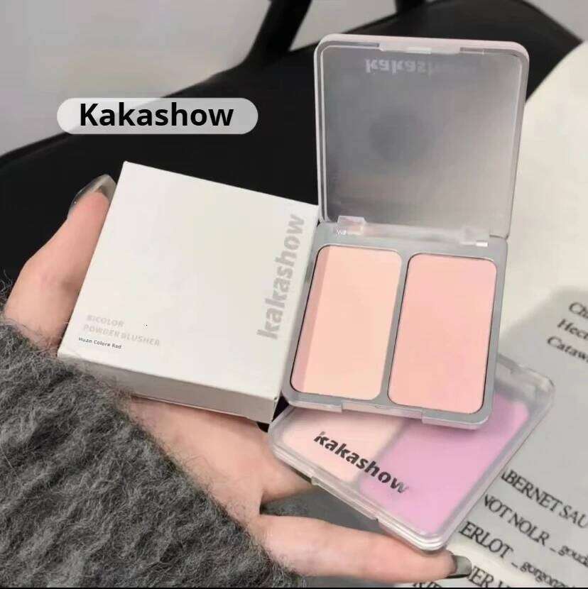 Kakashow Bi-Color Powder Blusher Cheek Blush Low Saturation Light Pseudo Plain Expansion Color Natural Makeup X250715