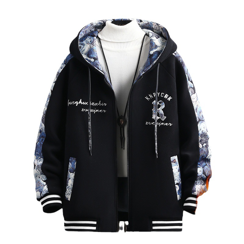 Free shipping Jacket designers with Velvet and Hoodie Thick Coat Youth Top Men's Coat new