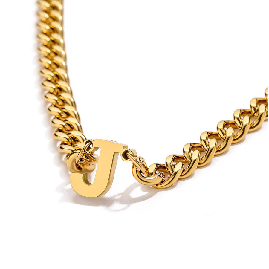 Luxury Jewelry Designer Jewelry Hip Hop Stainless Steel Chain 26 Letter Necklace 18K Gold Capital Letter Pendant Jewelry