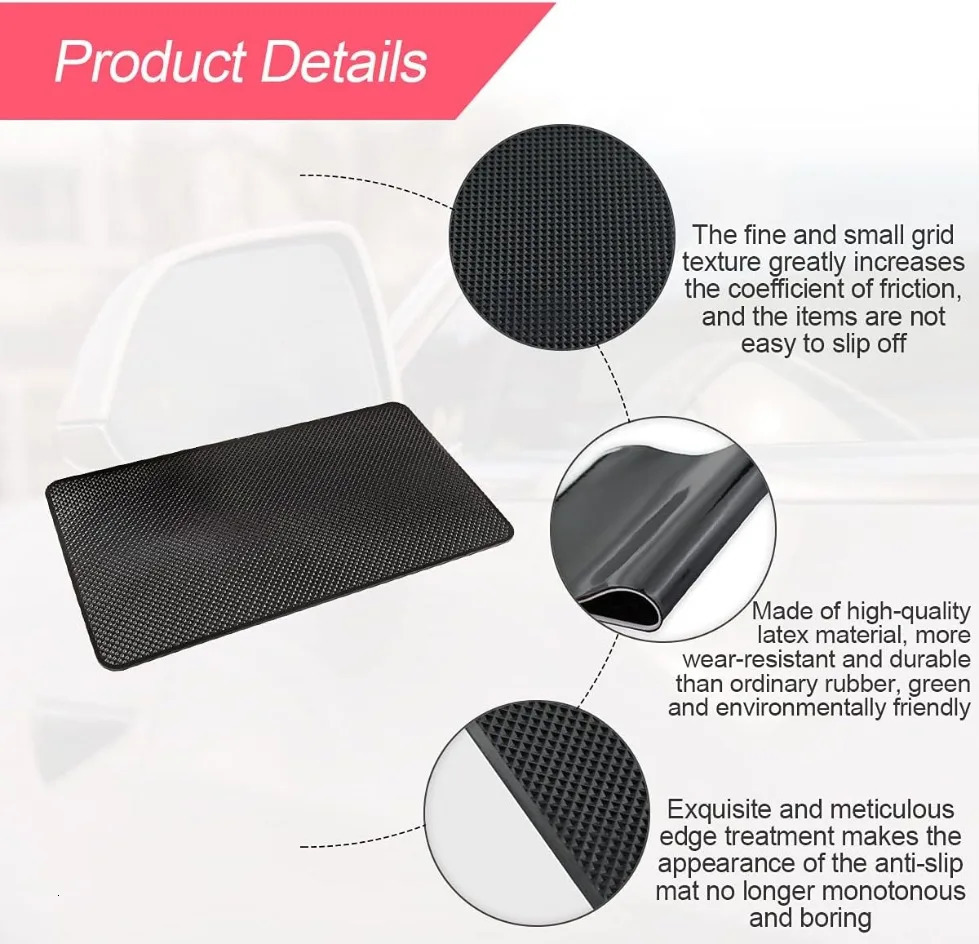 Car Dashboard Sticky Slip PVC Mat Auto Non Slip Sticky Gel Pad Universal Non-Slip Car Magic Dashboard Sticky Adhesive Mat 250809