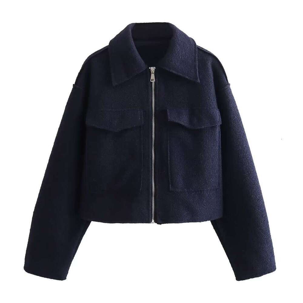 TRAFZA Autumn New Women's Fashion Casual Versatile Beaded Short Jacket Slim Fit B5