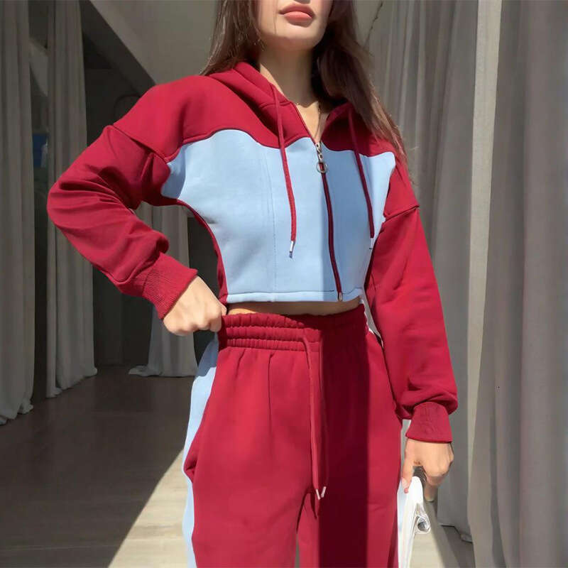 Spring New Fashion Women's Hoodie Jacket Casual Long Pants Versatile Set B5