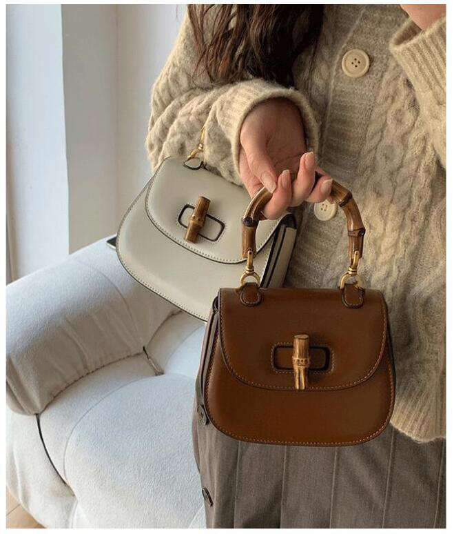 Bamboo Knot Saddle Niche Small Women's 2024 New Trendy Fashion Handbag Shoulder Crossbody Bag
