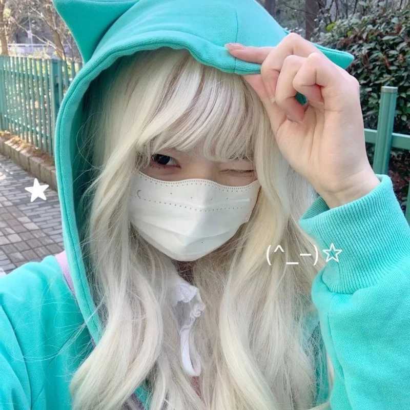 Lake Grn Embroidery Cat Zipper Coats Women Loose Sweatshirts Japanese Long Slve Cute Swt Ear Hooded Sudaderas Y2k Harajuku X2507151