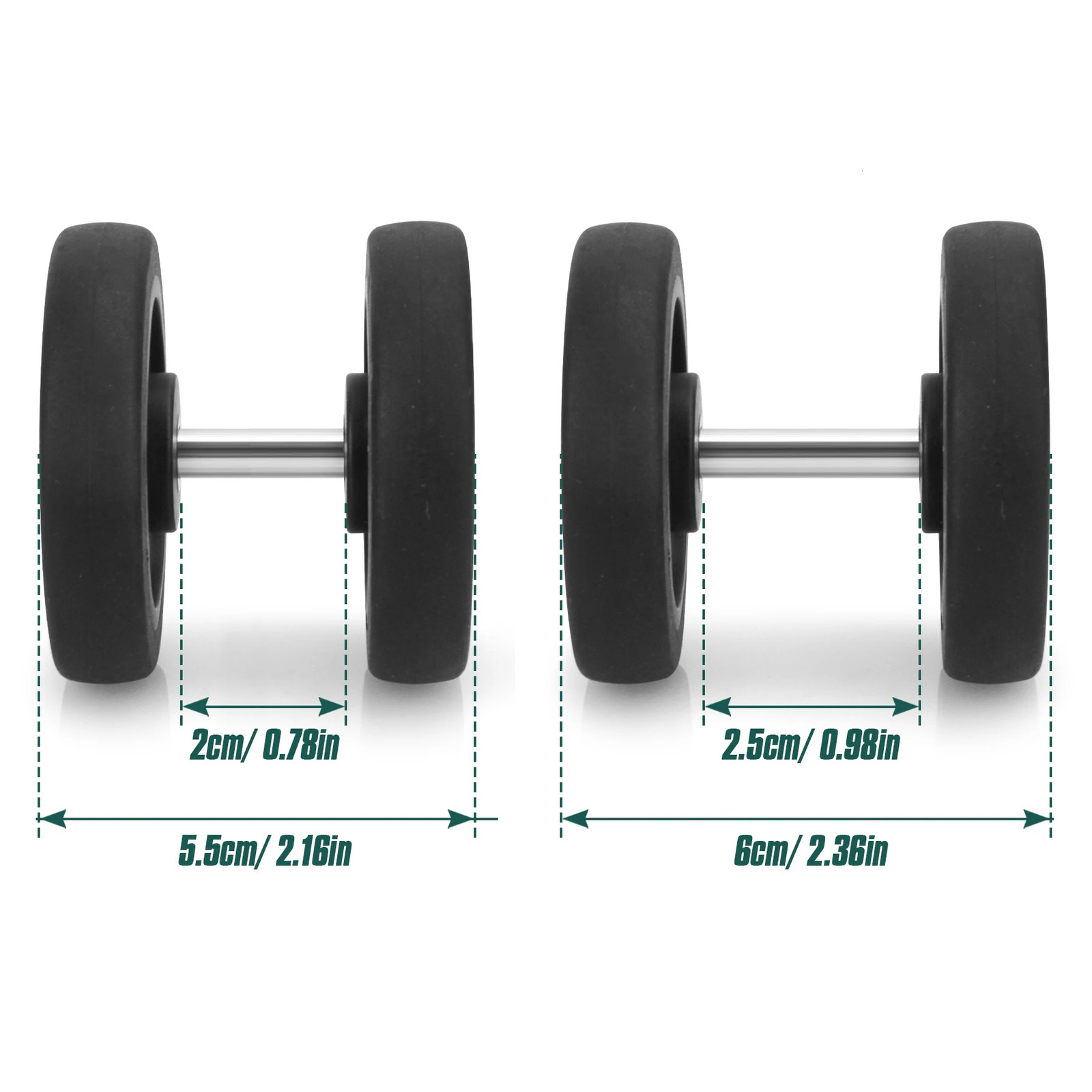 8Pcs Black Replace Wheels with Screw For Travel Luggage Suitcase Wheels 55mm Axles Repair Kit Silent Caster Wheel DIY Repair 250708