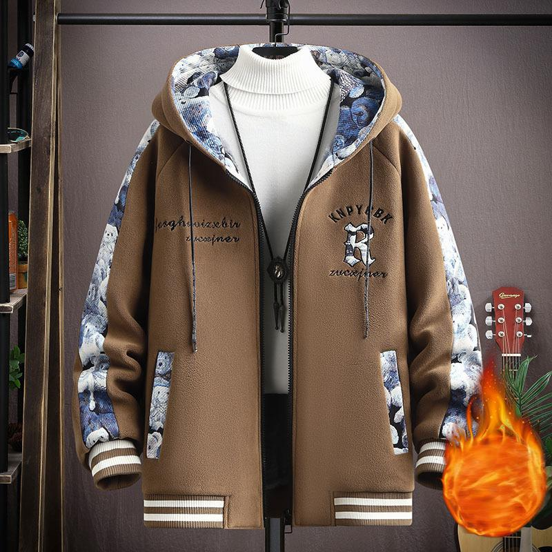Free shipping Jacket designers with Velvet and Hoodie Thick Coat Youth Top Men's Coat new