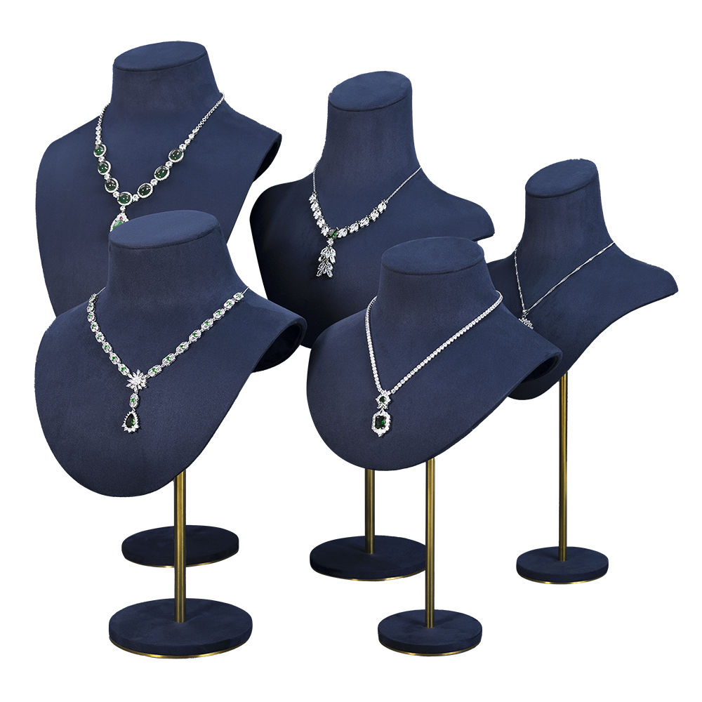 Stone Jewelry Display Bases for Necklaces - Elegant Bust Displays