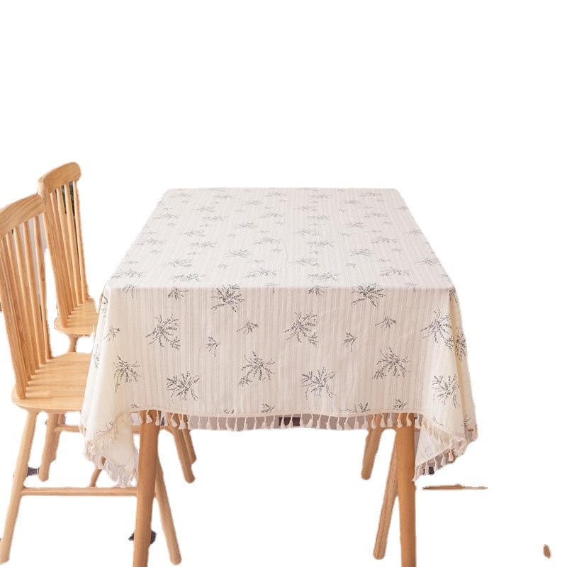 Floral Linen Cotton Tablecloth With Tassel retro nappe de table Table Cover round Dining Table Cover Tea Table Cloth Tafelkleed