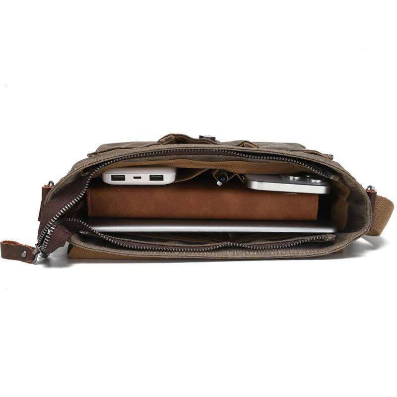 New vintage canvas shoulder Casual men's and women's crossbody Handheld camera Postman bag for out-of-home travel