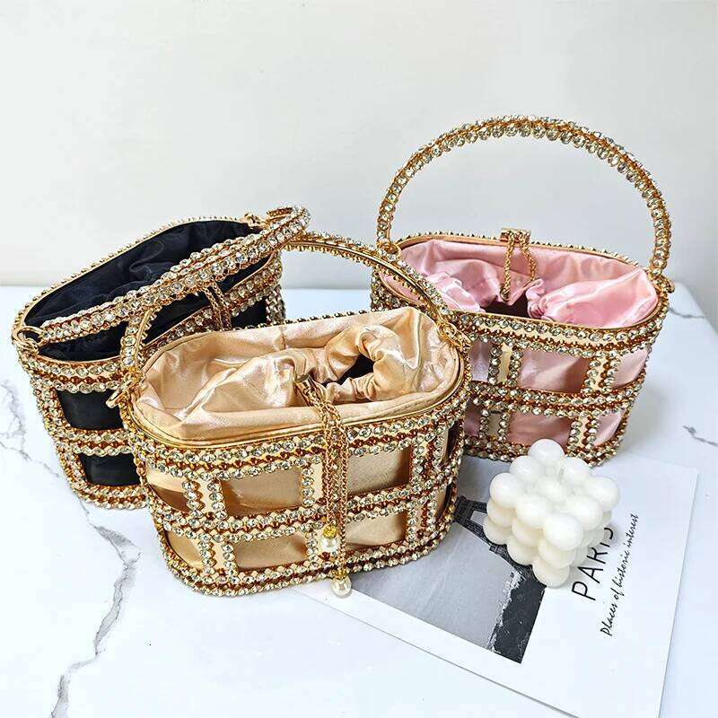 Rhinestone Evening Fashionable Top designer style Designer Handbag Metal Unique Bucket Versatile Women Tote Bag