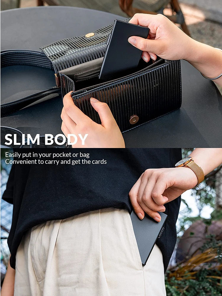 YAT Minimalist Card Bag Aluminum Ultra Thin Automatic Pop up Credit Card Clip Portable for Men and Women 250708