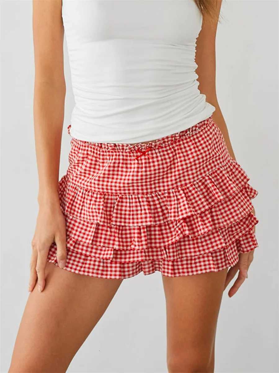 Women s Plaid Skorts Chic High Waist Double Layered Shorts for Stylish Club Party Outfits and Summer Streetwear R250715