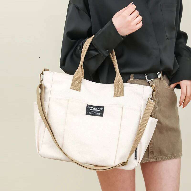 Women's Tote Bag Casual Canvas High Quality Shopping Female Crossbody Schoolbags Solid Shoulder Shopper Bags For Women Handbag