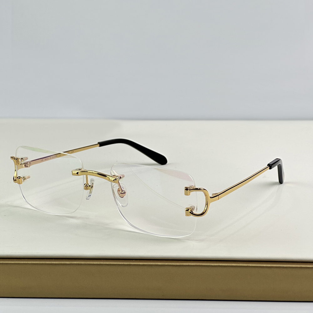 Eyeglasses Glasses Frameless Clear Lenses 0104 Men Optical Glasses Frame Eye wear Fashion Sunglasses Frames with Box