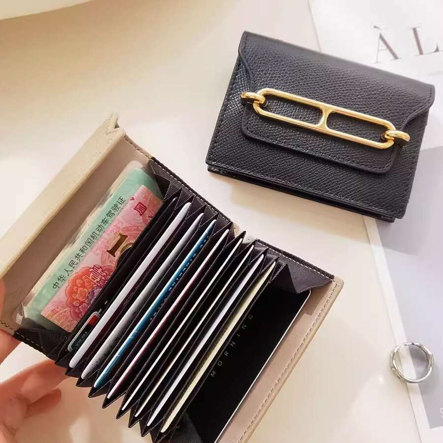 2025 New High-end Genuine Leather Women's Card Fashion Pig Nose ID Holder Multi-card Slot Large Capacity Anti-degaussing