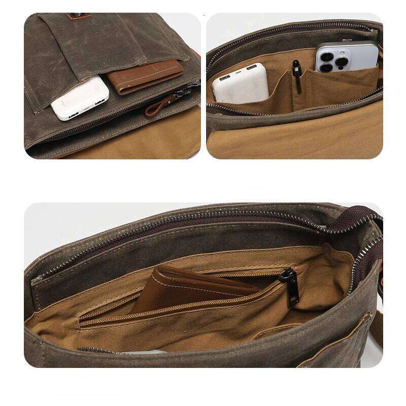 New vintage canvas shoulder Casual men's and women's crossbody Handheld camera Postman bag for out-of-home travel