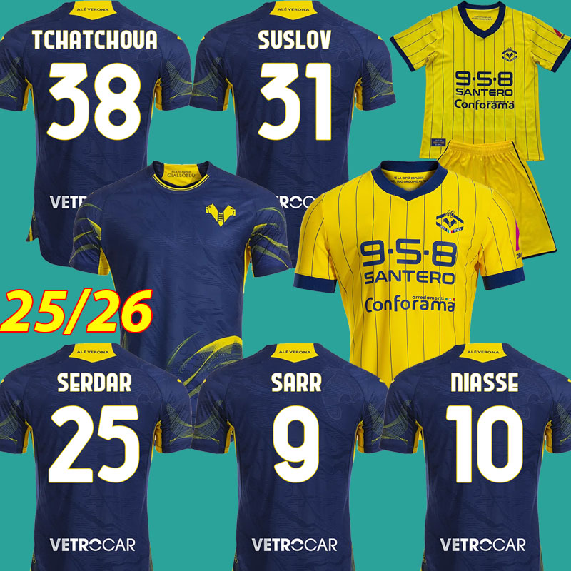 2025 2026 Hellas Verona Soccer Jerseys HVFC 40TH Kit Special Kits Gialloblu 25 26 BERNEDE SARR SERDAR NIASSE Football Shirts KASTANOS TCHATCHOUA Men Kids Uniforms