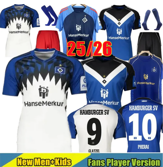 25 26 HamburgerS SV Soccer Jerseys Retro 83 84 Hamburg Home Football Shirts GLATZEL SELKE PHERAI ELFADLI DOMPE 2025 2026 HSV BALDE JATTA Men Uniforms Kids kits sets
