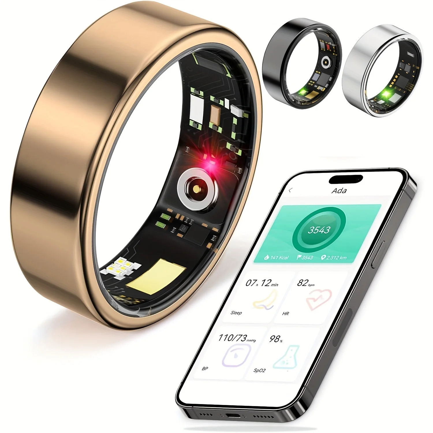 Smart ring sleep tracking motion monitoring compatible with smart gift suitable for women and men 250711