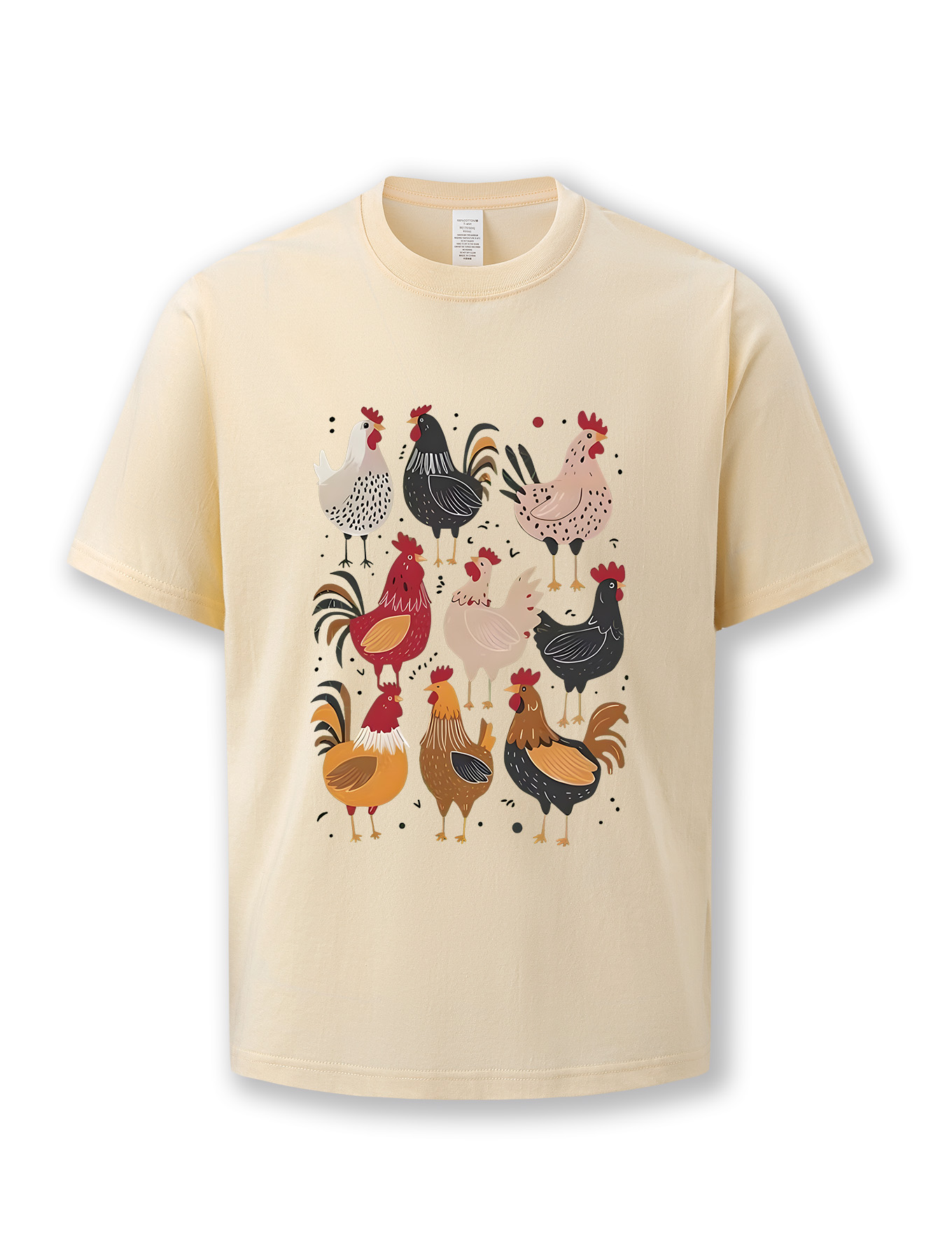Fashionable and breathable T-shirt, summer casual short-sleeved cotton T-shirt, letter animal pattern summer round-neck top