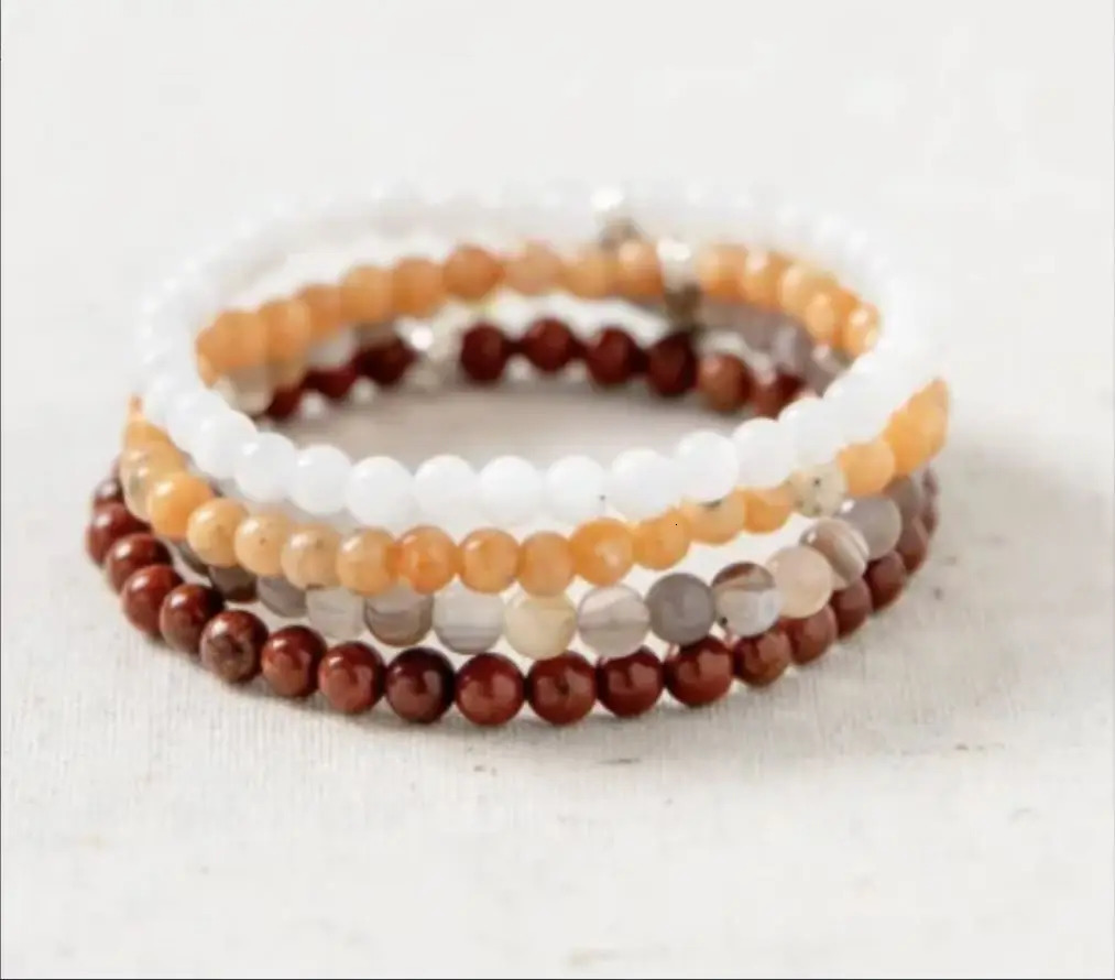 Ruberthen 12 Zodiac Series Bracelet Set 4 MM Mini Natural Gemstone Jewelry 250711