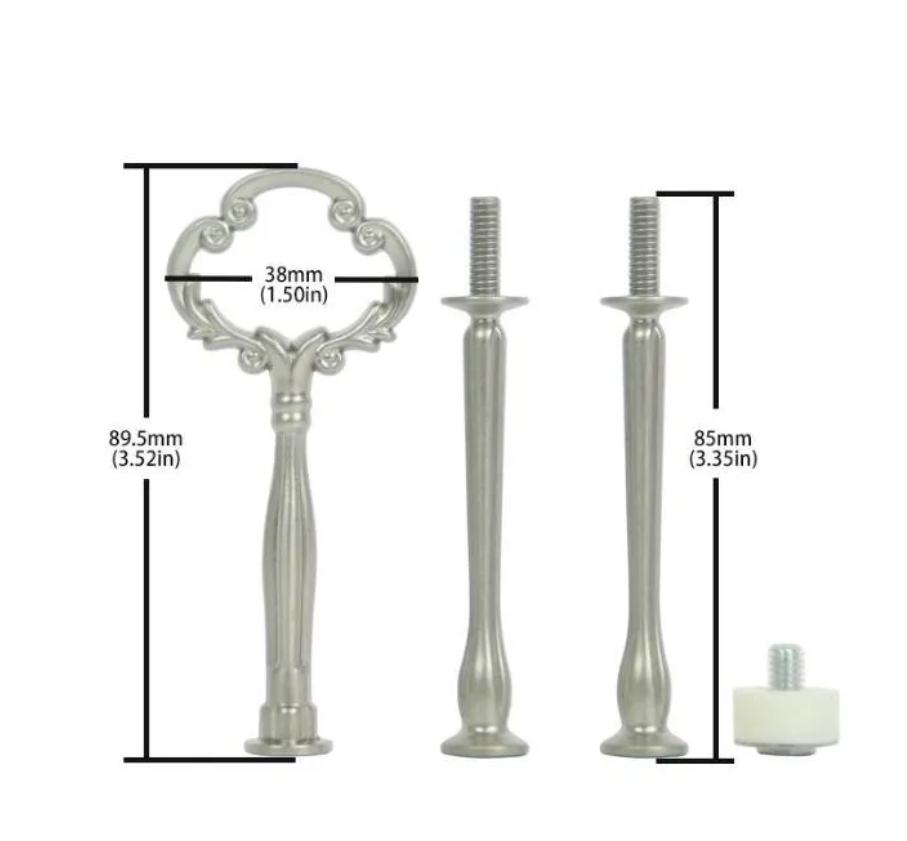 Tool Dessert 3 Tier Silver Gold Bronze Mini Flower Metal Wedding Gold Rod Fitting For Ceramic Cake Stand