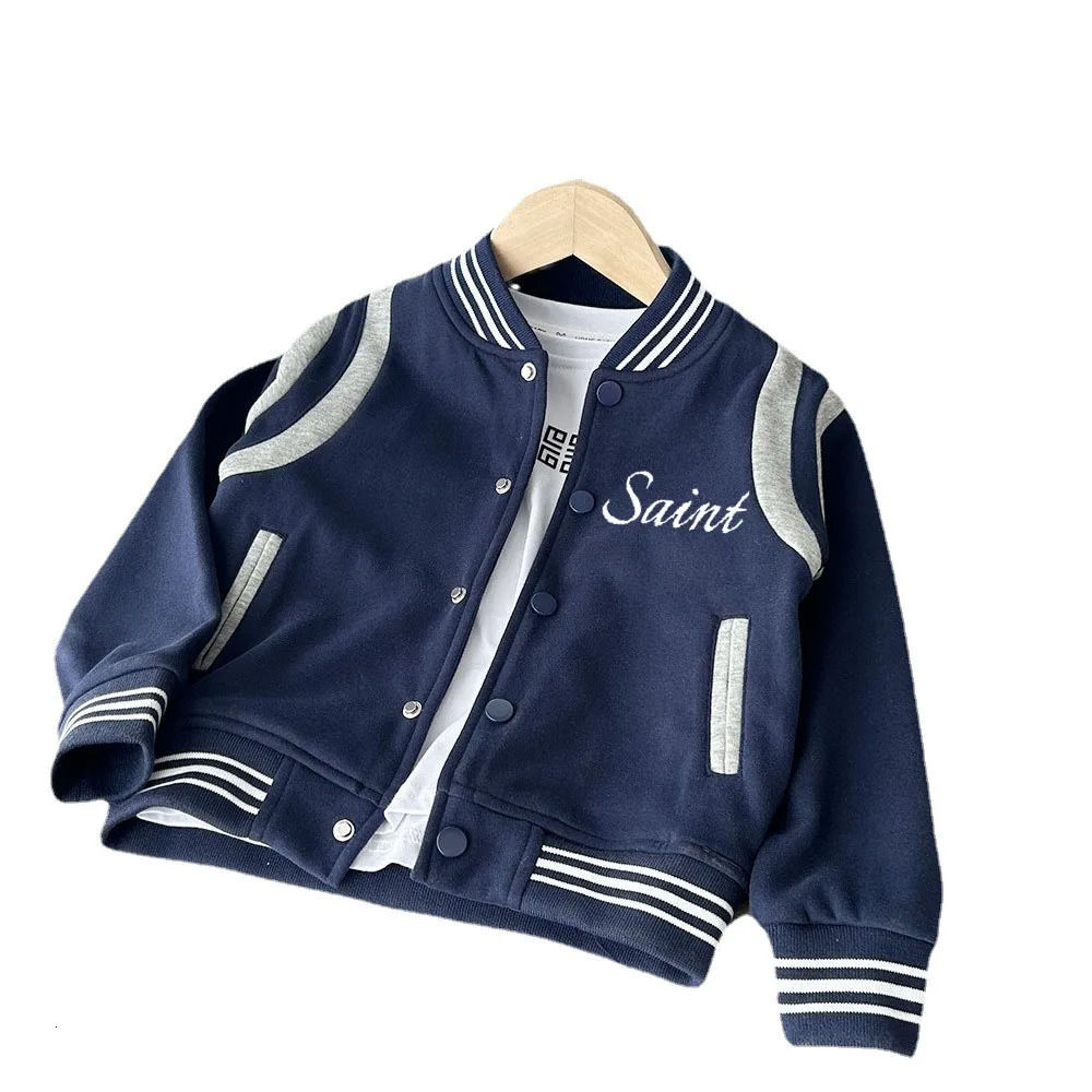 Personalized Unisex Baseball Style Childrens School Team Jacket Boys And Girls Custom Embroidered Name Rugby Jacket 250715