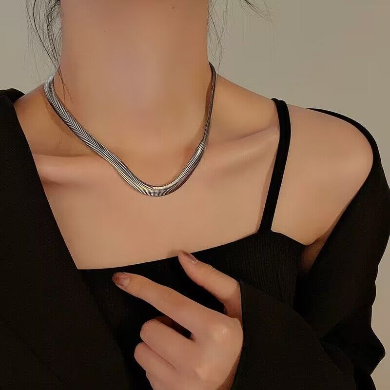 Luxury Jewelry Designer Jewelry Vintage European And American INS Niche Soft Snake Bone Necklace For Women Titanium Steel Jewelry 2023 New Trend Hip H