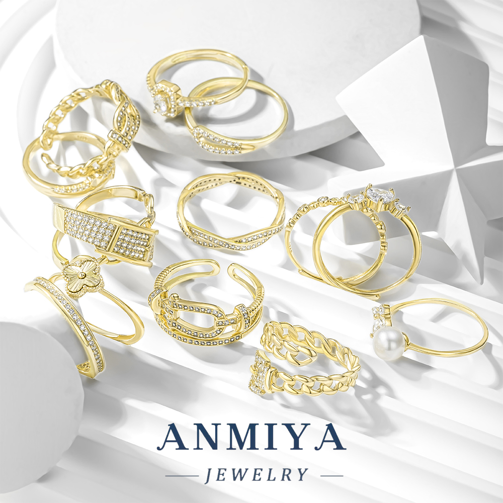 Wholesale Mixed Women Finger Adjustable Rings Set Wedding Engagement Jewelry Bulk Women 925 Silver Ring
