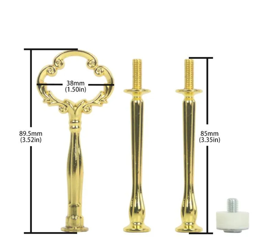 Tool Dessert 3 Tier Silver Gold Bronze Mini Flower Metal Wedding Gold Rod Fitting For Ceramic Cake Stand