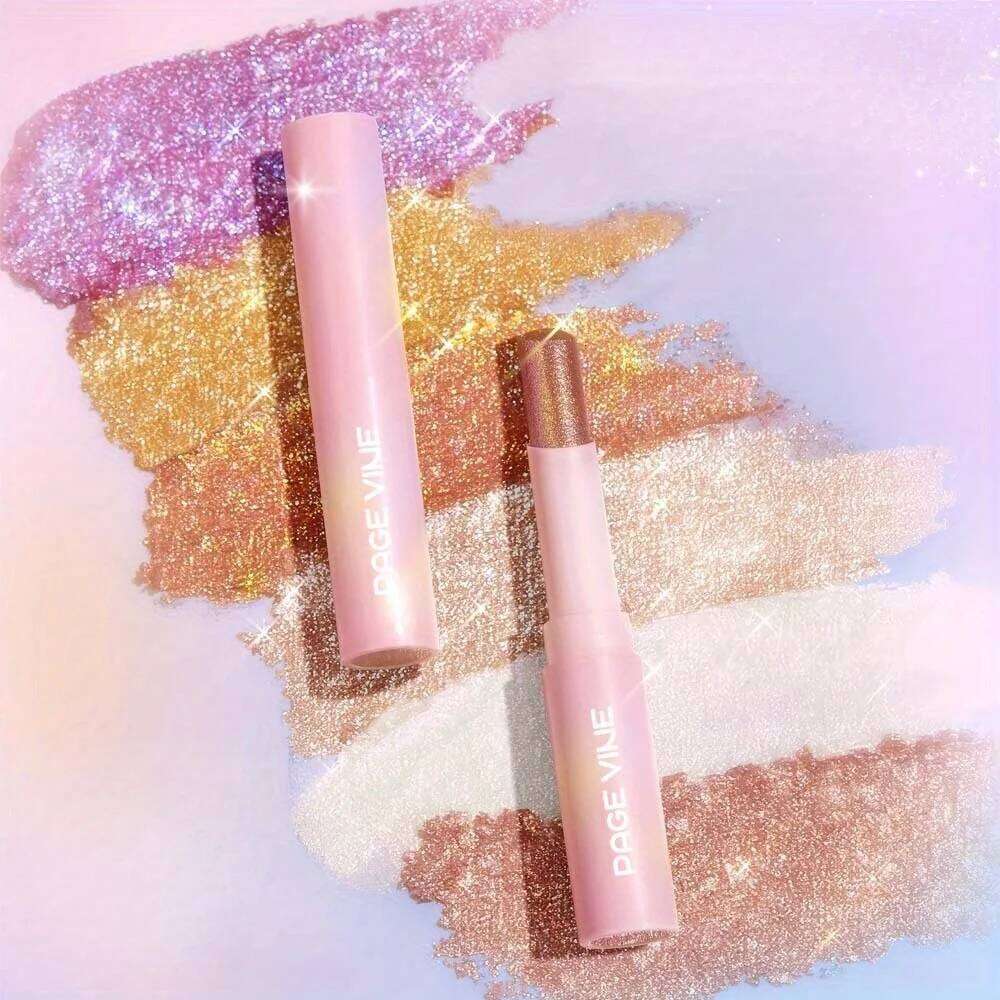Jelly Eyeshadow Highlight Stick, Glitter Shimmer Long-Lasting High Pigment, Valentine's Day Party Beach Travel Holiday X250715