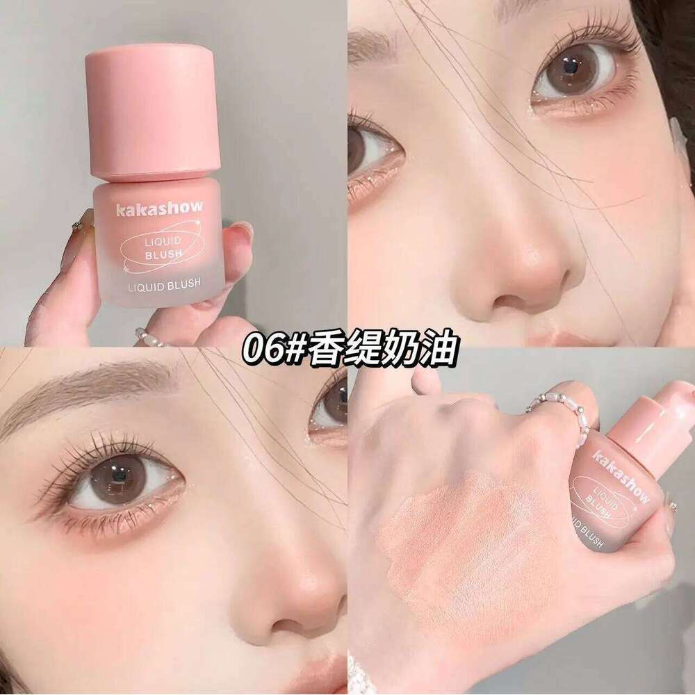 Kakashow Liquid blush for Cheeks Matte Finish Lightweight Smooth Hydrating Cream Natural Flush Long-lasting Easy to Wear Makeup X2507