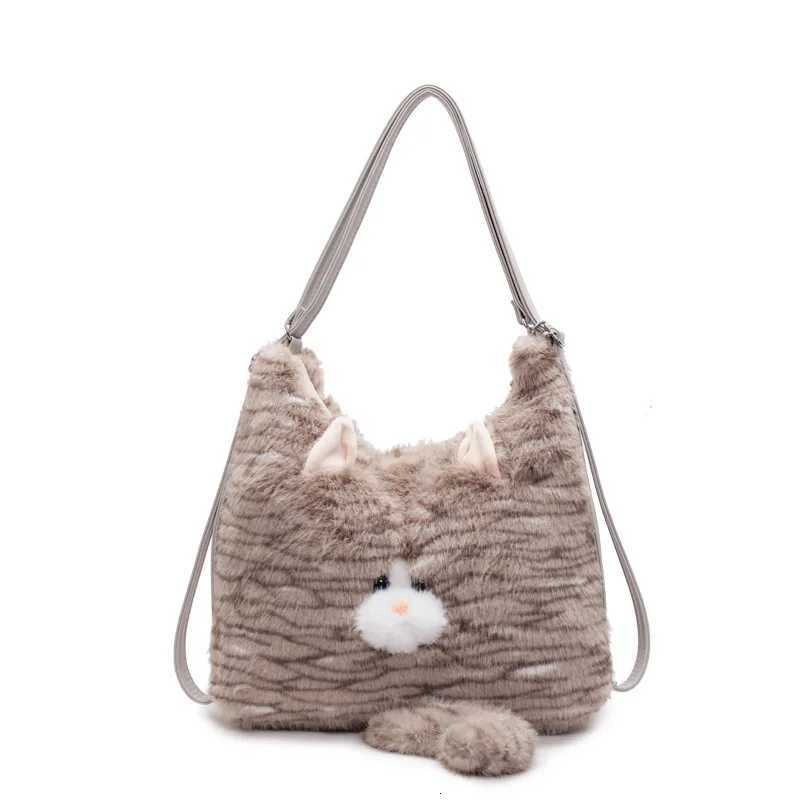 Women Bag Cat Furry Orange Cat High-Capacity Shoulder Bag Pures and Bags Crossbody Girls Bag Small Fresh Y250719