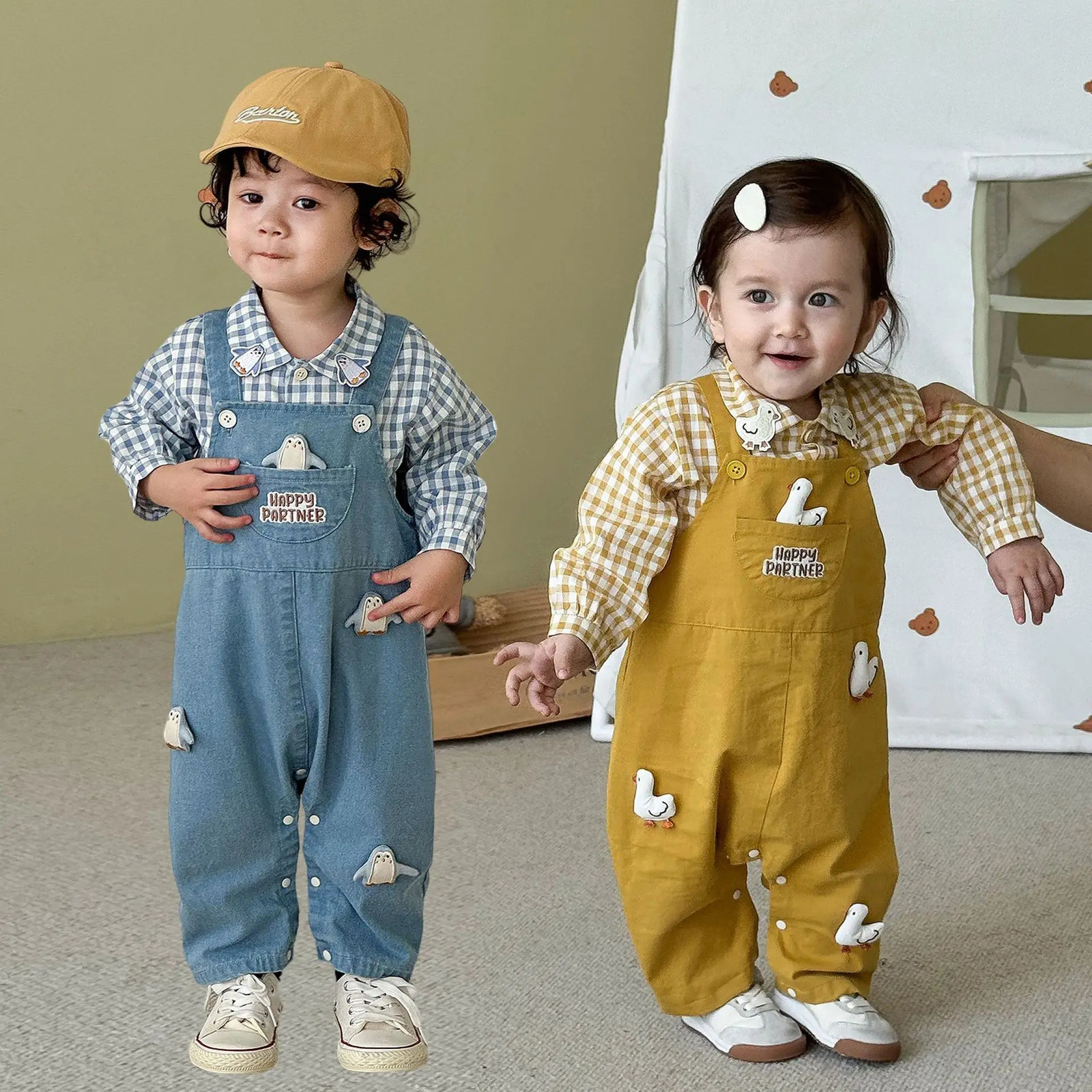 6446 Baby Clothes Suspender Pants Autumn Spring Cartoon Baby Boys Jumpsuit Cute Lovely Strap Pants 250715