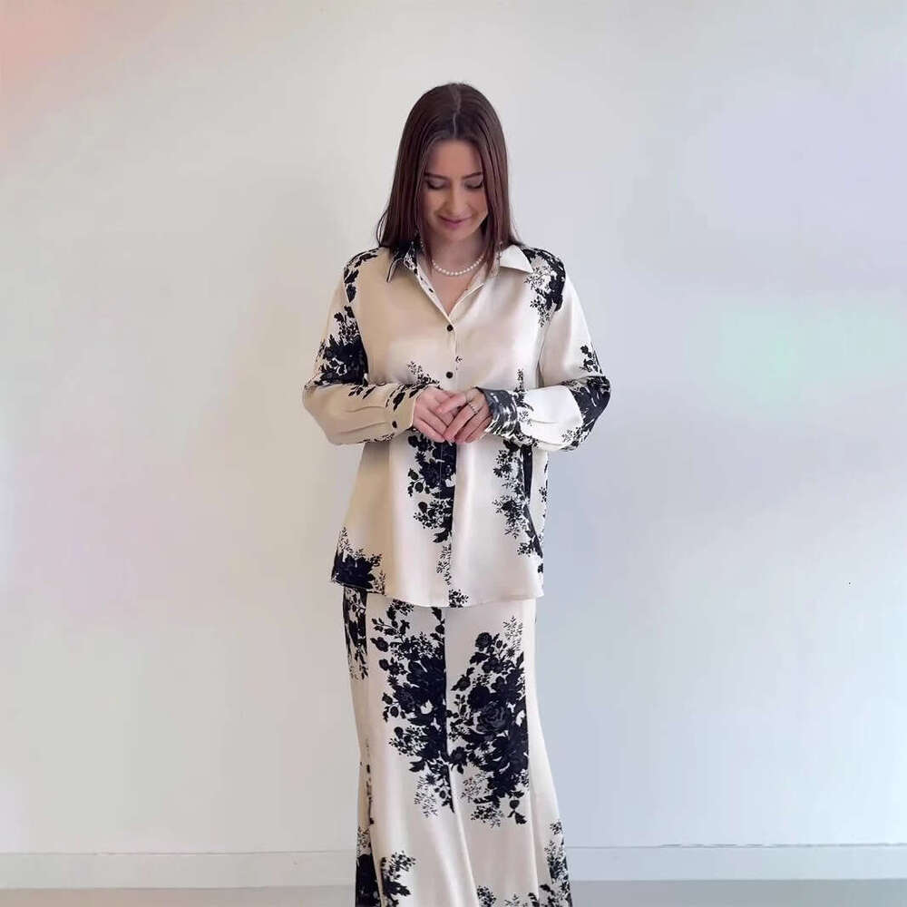 Women's Clothing Spring New Printed Button Loose Skirt Fashion Set For Women B5