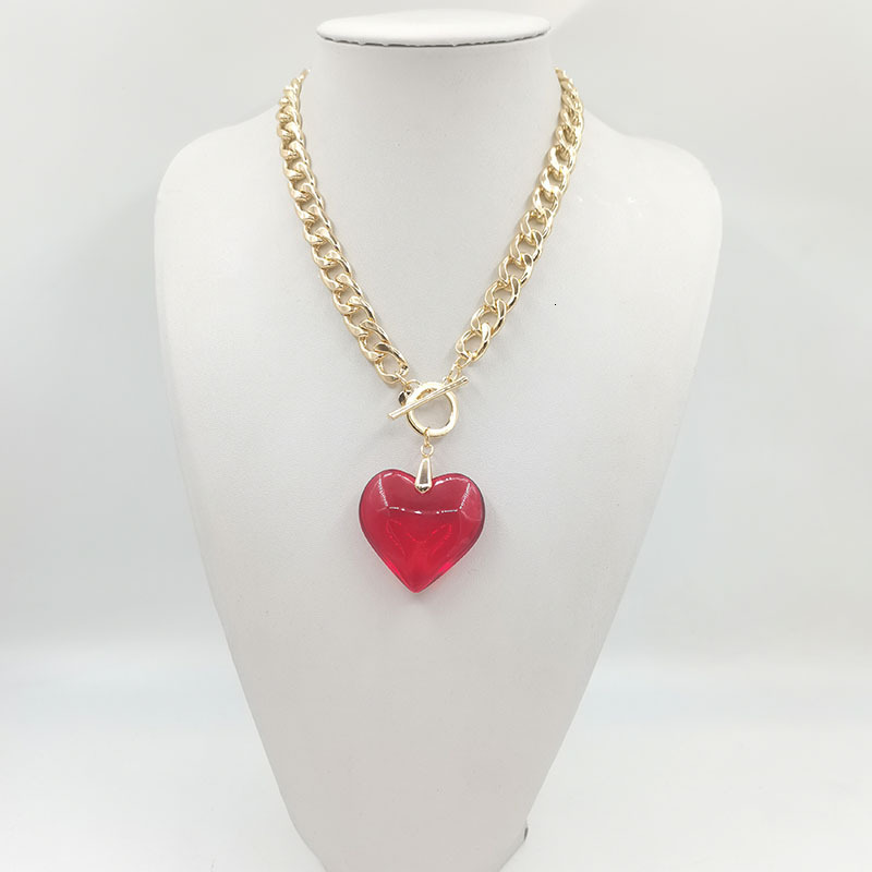 Luxury Jewelry Designer Jewelry Factory Custom Glass Heart Pendant Valentine's Day Necklace Unique Romantic Fashion Versatile Handmade Jewelry