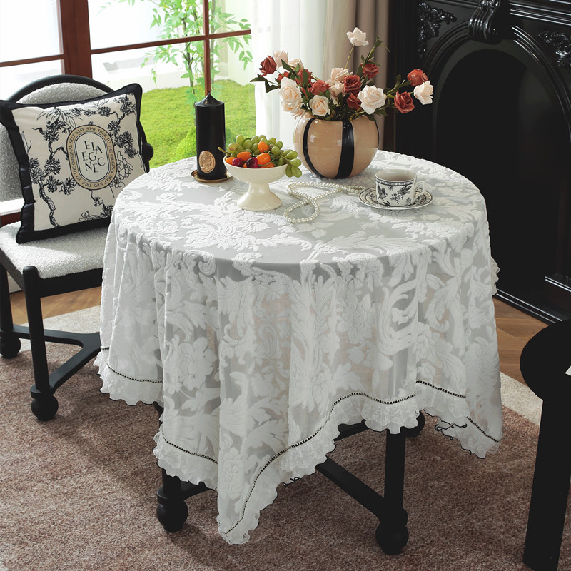 Waterproof and oil-proof printed brocade tablecloth rectangular available in multiple sizes Jacquard tablecloth for family gatherings and banquets