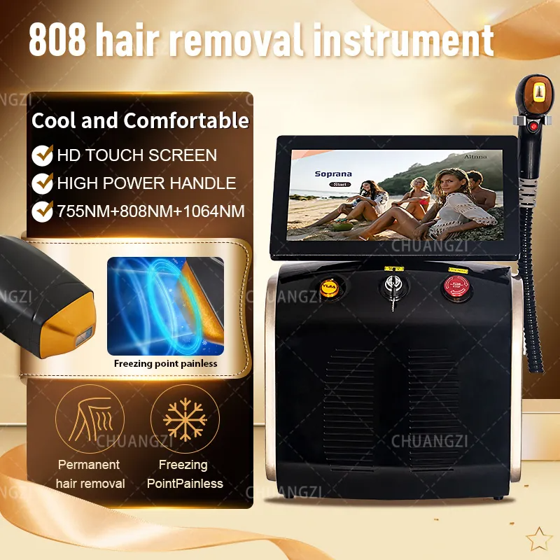 Newest Laser Hair Removal Device Diode Laser 755 808 1064nm Ice Point Painless Permanent Hair Removal Machine Professional Edition