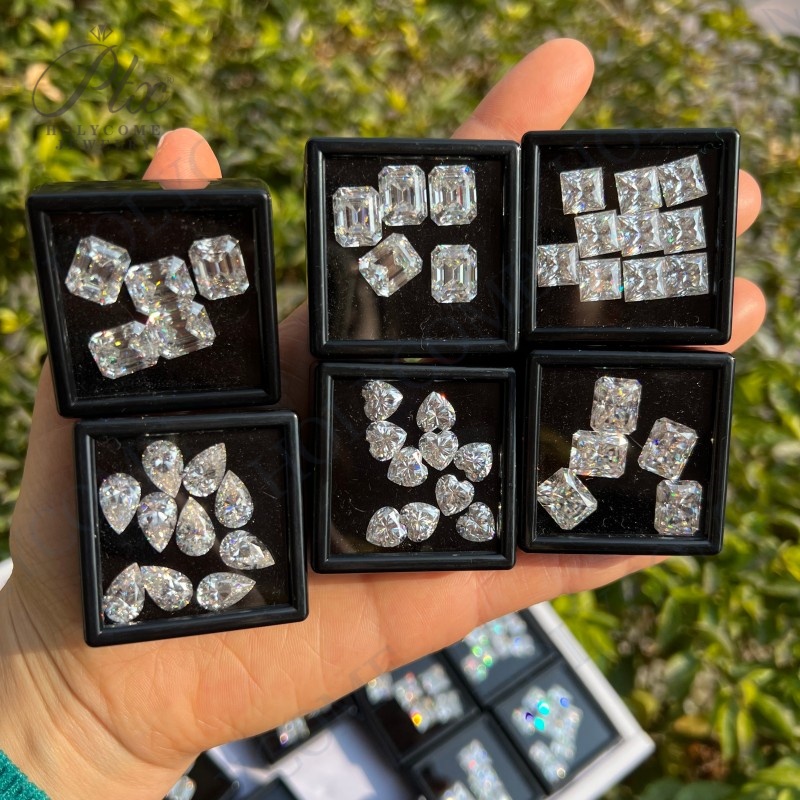 D Color Moissanite Loose Stone Lab Diamond VVS1 0.1ct to 10ct Various Shape GRA Cartificate Synthetic Moissnaite Gemstone for Wedding Ring Making