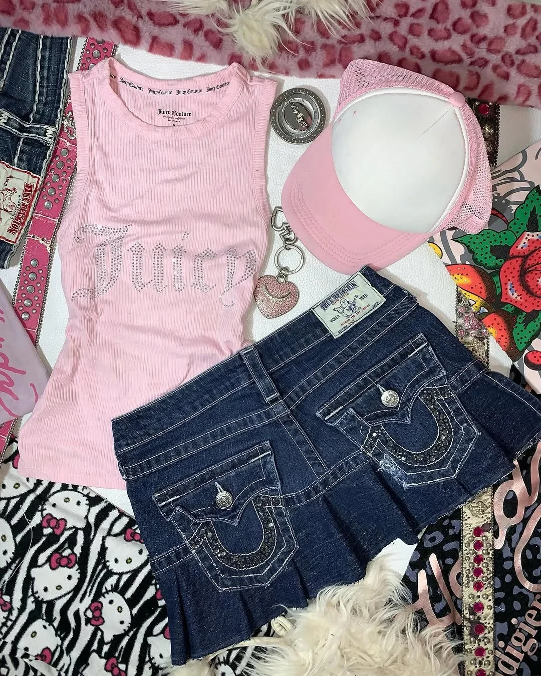 Blue Retro Goth Skirt Embroidered Pocket Patchwork Y2k Denim Mini with High Waist and Hip Bag Harajuku Streetwear Skirts 250714