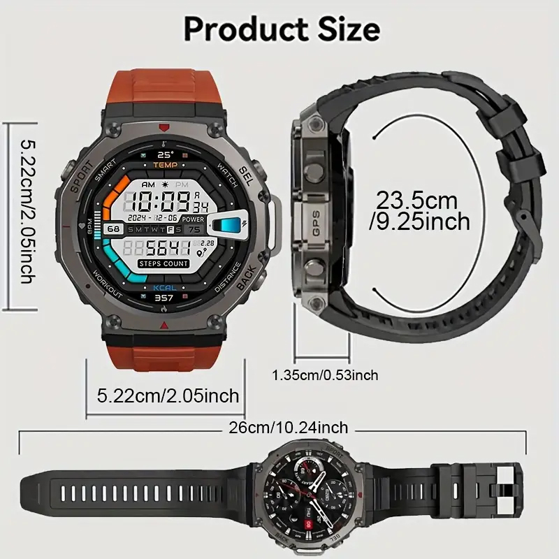 DM58 Men's 1.43inch AMOLED Screen BT Call Positioning System Compass Outdoor Tracker GPS Sports Smart Watch