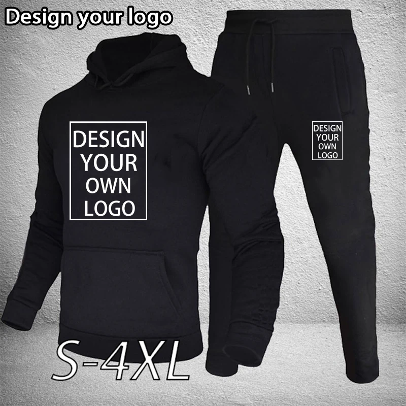 Men's Tracksuits Customized Winter Hoodie Sets Men Fashion Hoodies And Pants Casual Jogger Suit Tracksuit Sweatshirt