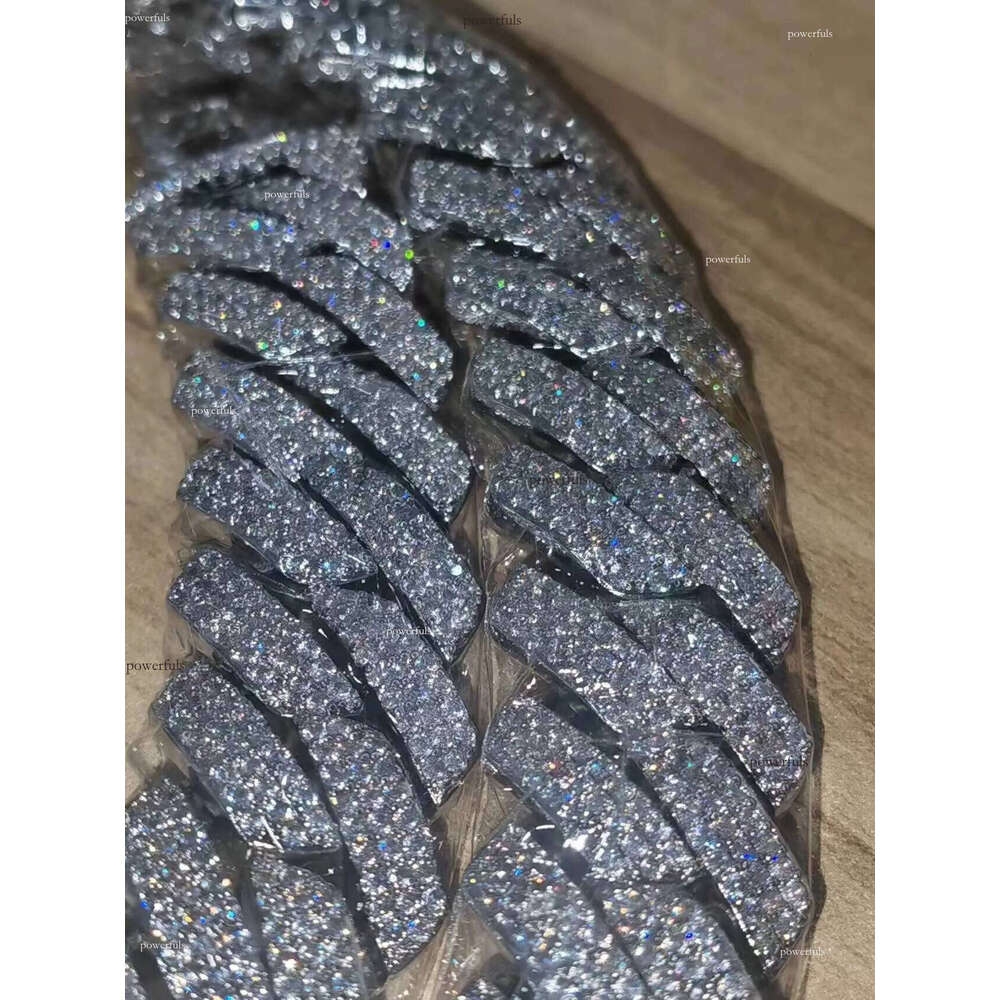 dia gold necklace 20mm Width 3 Row hop hip jewelry iced Out moissanite dias cuban link chain necklaces designer bracelet Free Shipping